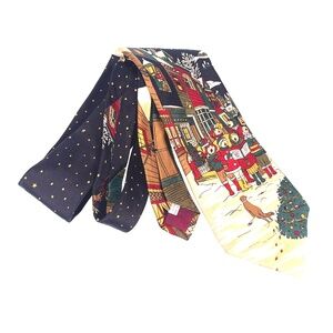 Mark Pendleton Christmas Carolers Silk Tie Holiday Scene Made in USA 3.5" x 62"